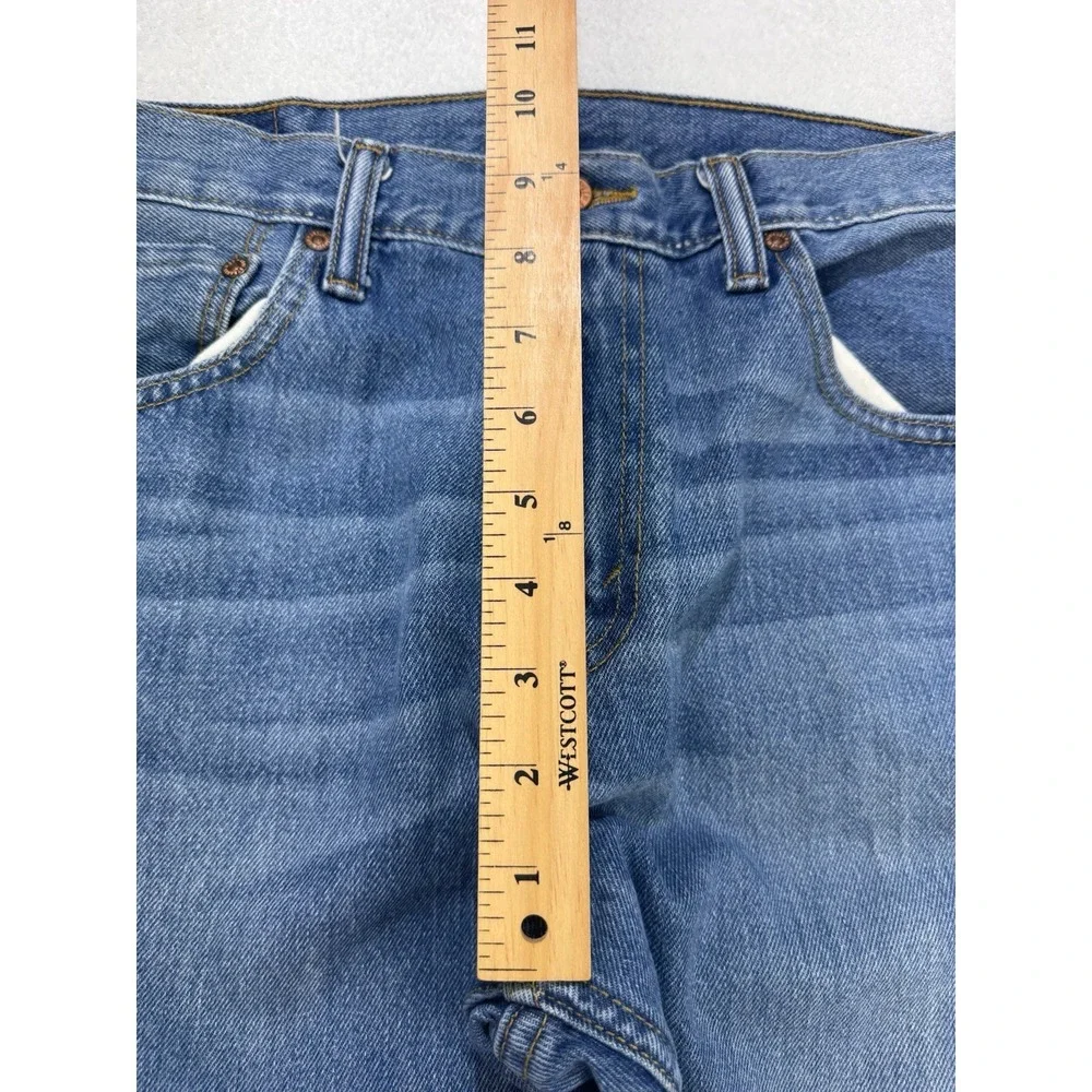 Levis 527 Jeans Men 34x34 (34x29) Blue Slim‎ Boot Distressed Denim - Altered!!